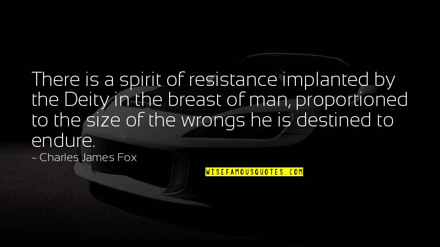 The 51st State Quotes By Charles James Fox: There is a spirit of resistance implanted by