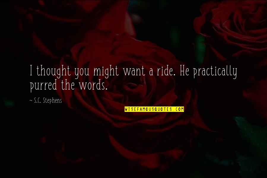 The 7th Commandment Quotes By S.C. Stephens: I thought you might want a ride. He
