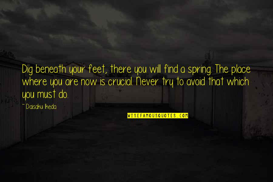 The Accordion In The Book Thief Quotes By Daisaku Ikeda: Dig beneath your feet, there you will find