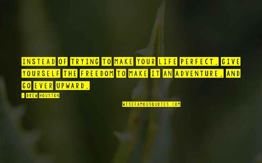The Adventure Of Life Quotes By Drew Houston: Instead of trying to make your life perfect,