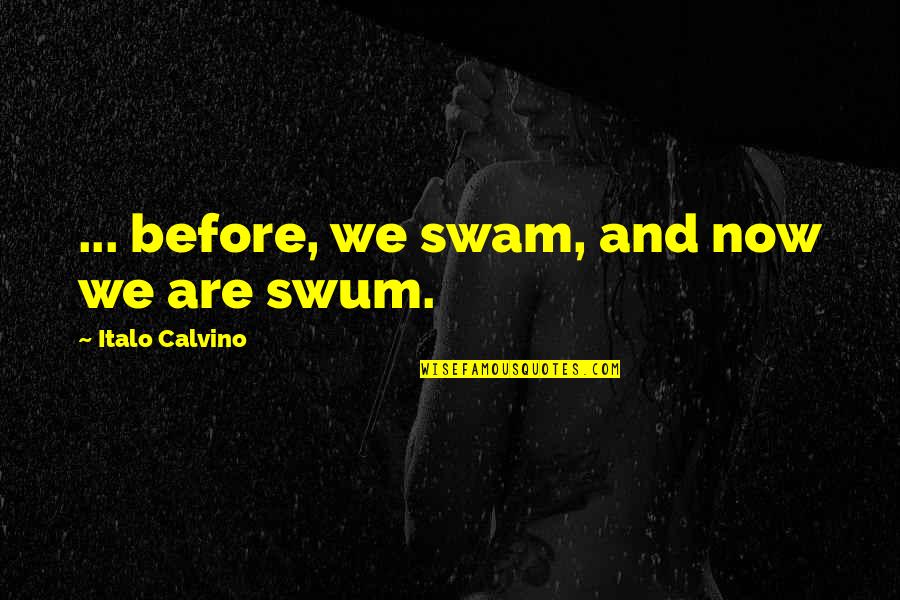 The Adventures Of Huckleberry Finn Freedom Quotes By Italo Calvino: ... before, we swam, and now we are The Adventures Of Huckleberry Finn Freedom Quotes By Italo Calvino: ... before, we swam, and now we are
