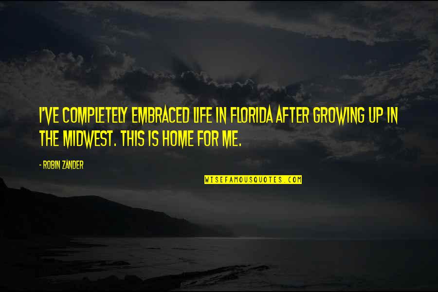 The After Life Quotes By Robin Zander: I've completely embraced life in Florida after growing