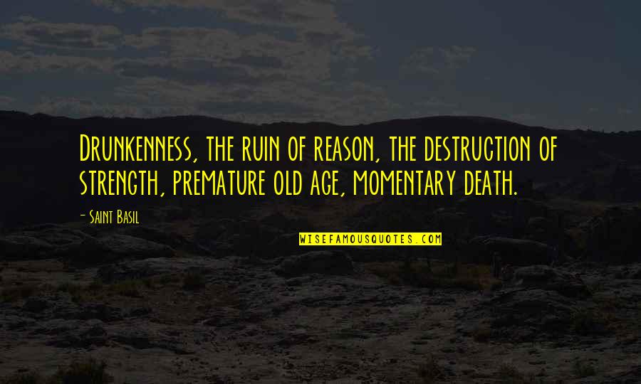 The Age Of Reason Quotes By Saint Basil: Drunkenness, the ruin of reason, the destruction of