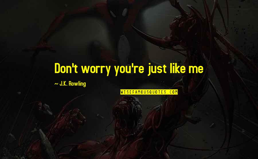 The Alchemist Prologue Quotes By J.K. Rowling: Don't worry you're just like me The Alchemist Prologue Quotes By J.K. Rowling: Don't worry you're just like me