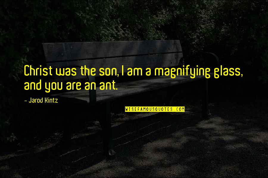 The Ant Quotes By Jarod Kintz: Christ was the son, I am a magnifying