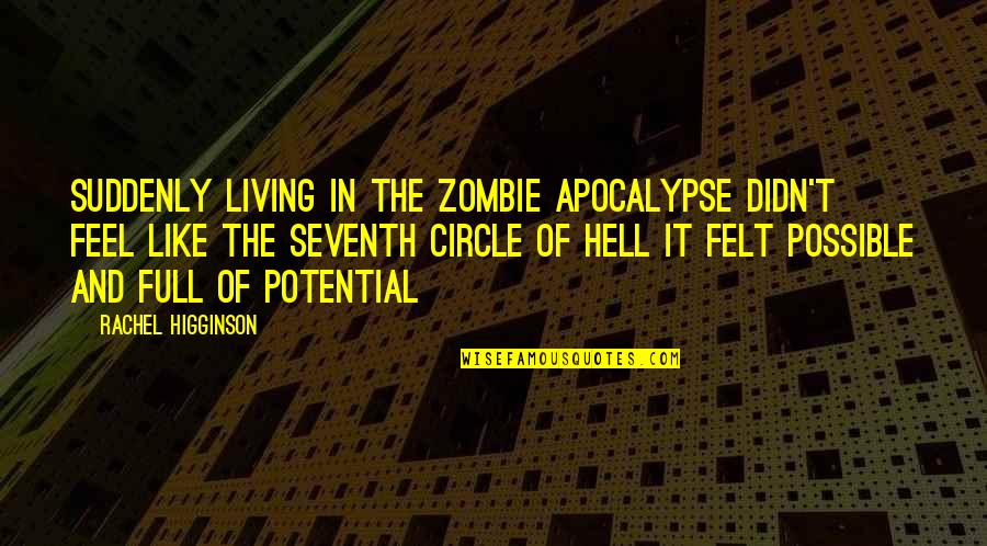 The Apocalypse Quotes By Rachel Higginson: Suddenly living in the Zombie apocalypse didn't feel