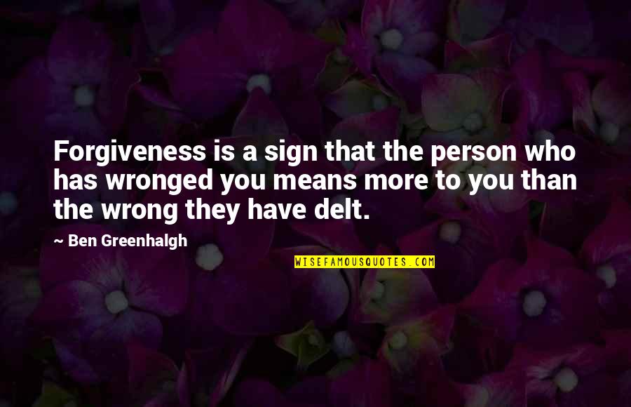 The Apology Quotes By Ben Greenhalgh: Forgiveness is a sign that the person who The Apology Quotes By Ben Greenhalgh: Forgiveness is a sign that the person who