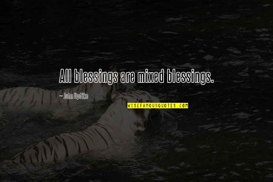 The Art Of Living Book Quotes By John Updike: All blessings are mixed blessings.