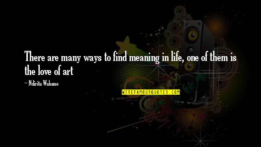 The Art Of Living Quotes By Ndiritu Wahome: There are many ways to find meaning in