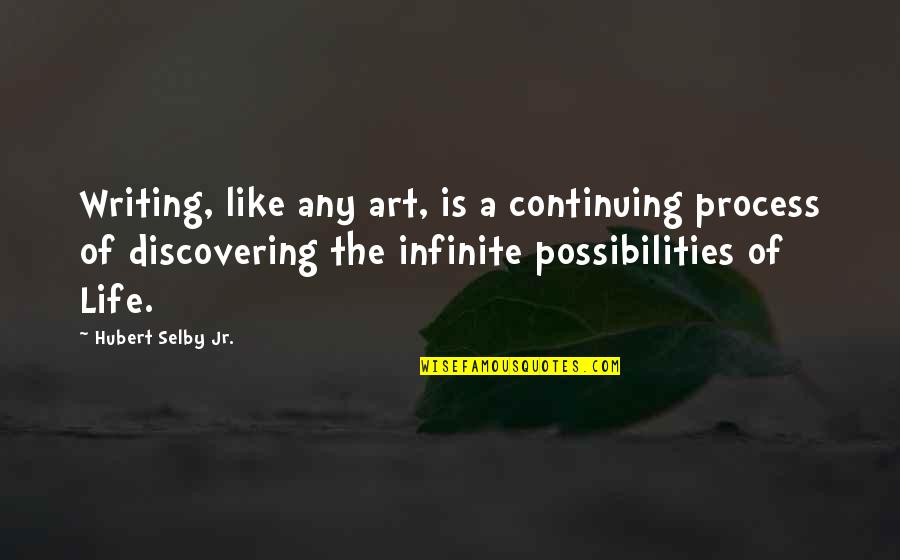 The Art Of Writing Quotes By Hubert Selby Jr.: Writing, like any art, is a continuing process