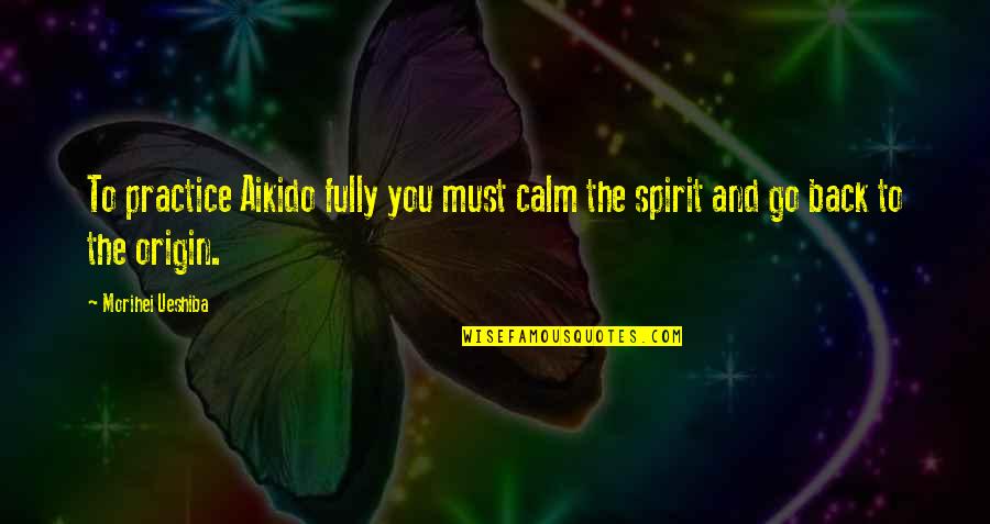 The Art Spirit Quotes By Morihei Ueshiba: To practice Aikido fully you must calm the