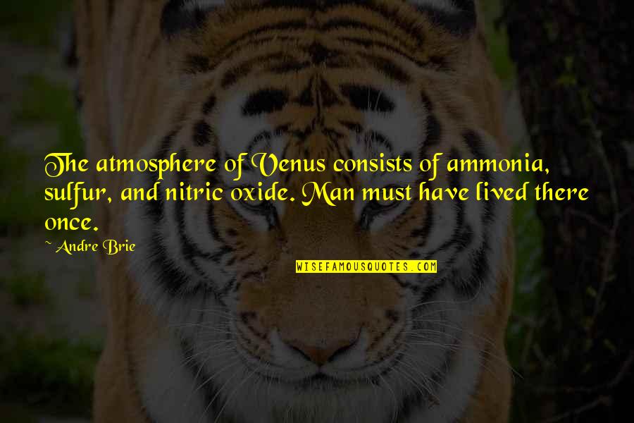 The Atmosphere Quotes By Andre Brie: The atmosphere of Venus consists of ammonia, sulfur,