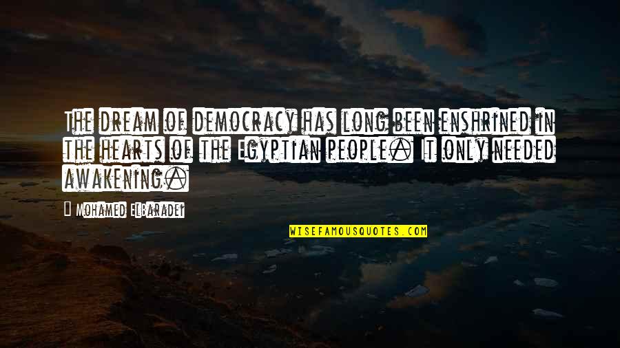 The Awakening Quotes By Mohamed ElBaradei: The dream of democracy has long been enshrined