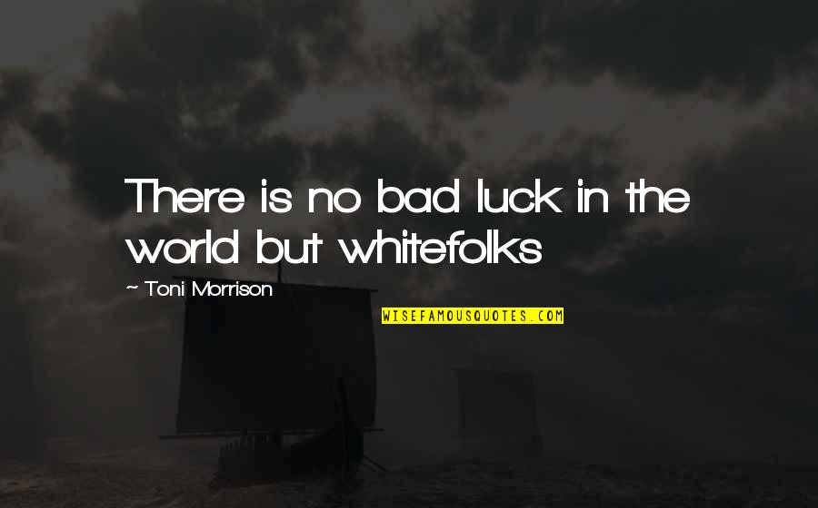 The Bad In The World Quotes By Toni Morrison: There is no bad luck in the world