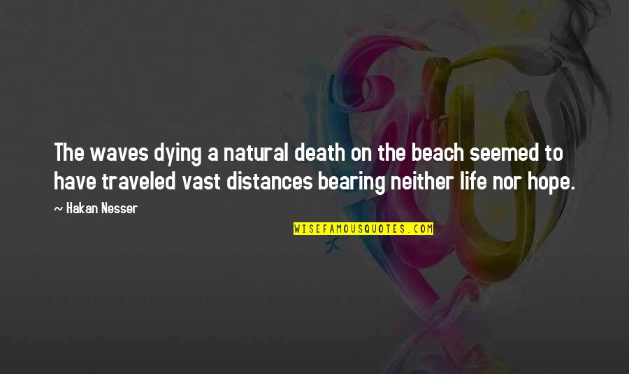 The Beach And Life Quotes By Hakan Nesser: The waves dying a natural death on the