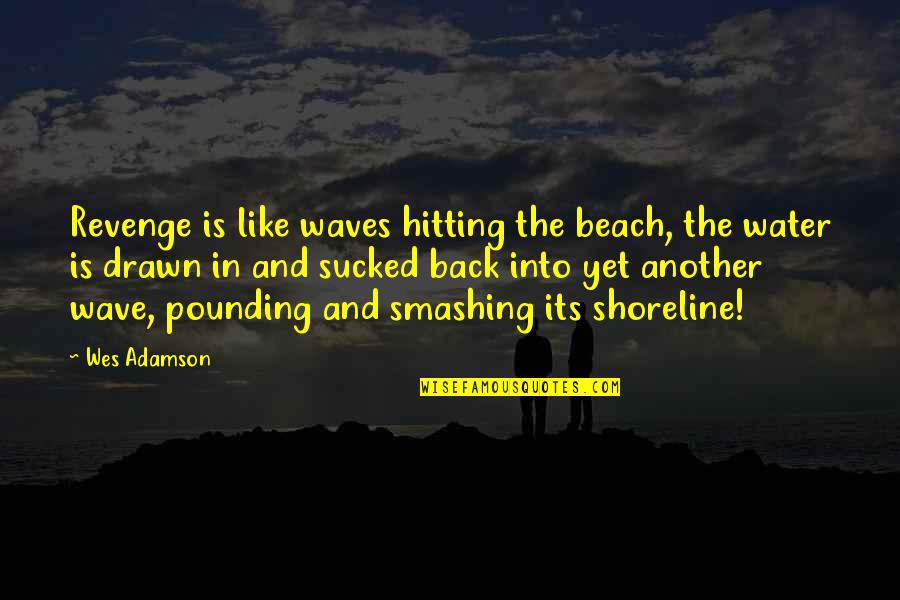 The Beach And Water Quotes By Wes Adamson: Revenge is like waves hitting the beach, the
