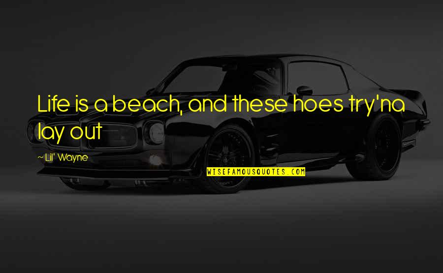 The Beach Life Quotes By Lil' Wayne: Life is a beach, and these hoes try'na