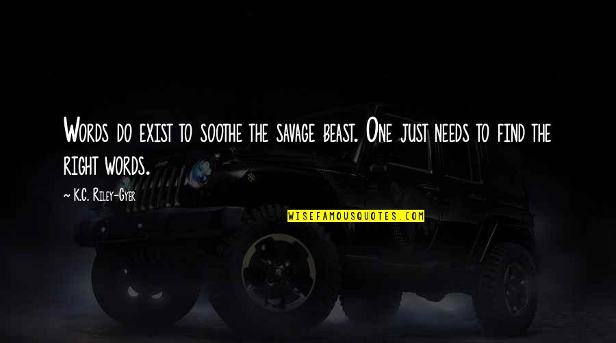 The Beast Within Quotes By K.C. Riley-Gyer: Words do exist to soothe the savage beast. The Beast Within Quotes By K.C. Riley-Gyer: Words do exist to soothe the savage beast.