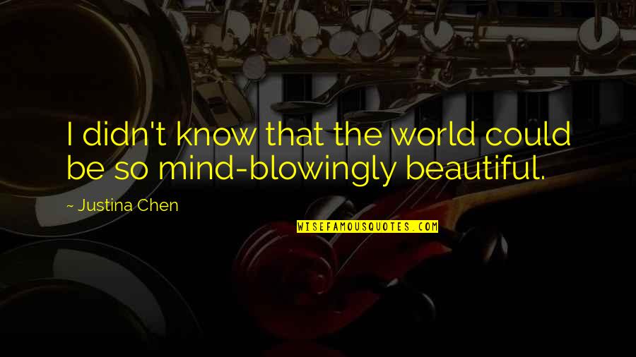 The Beautiful Mind Quotes By Justina Chen: I didn't know that the world could be