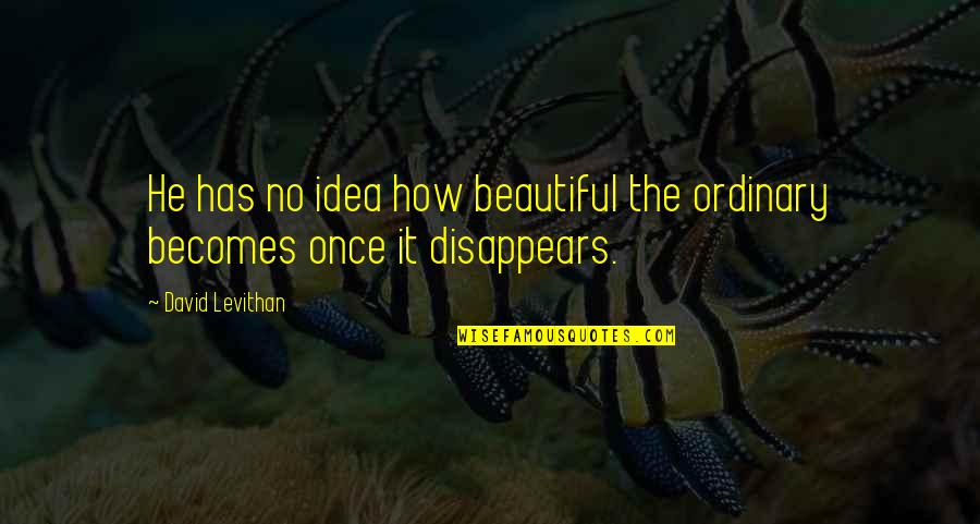 The Beautiful No Quotes By David Levithan: He has no idea how beautiful the ordinary