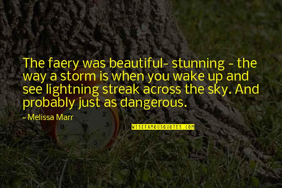 The Beautiful Sky Quotes By Melissa Marr: The faery was beautiful- stunning - the way