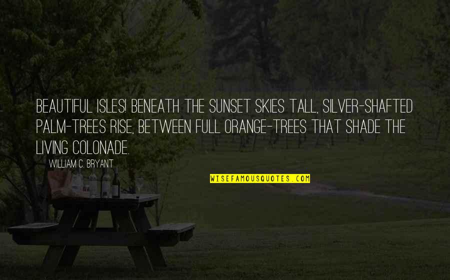 The Beautiful Sunset Quotes By William C. Bryant: Beautiful isles! beneath the sunset skies tall, silver-shafted The Beautiful Sunset Quotes By William C. Bryant: Beautiful isles! beneath the sunset skies tall, silver-shafted