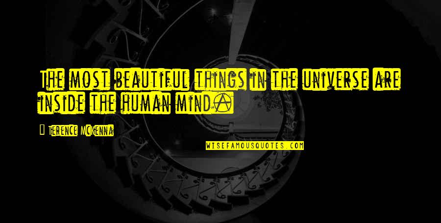 The Beautiful Things Quotes By Terence McKenna: The most beautiful things in the universe are