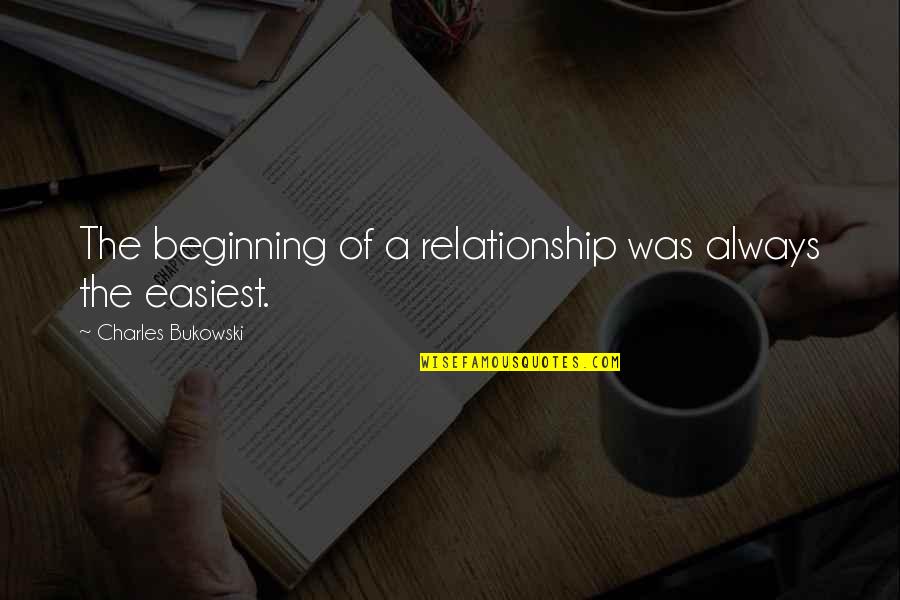 The Beginning Of Our Relationship Quotes By Charles Bukowski: The beginning of a relationship was always the