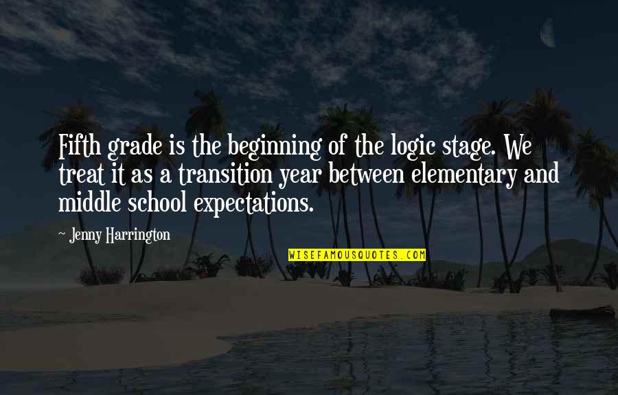 The Beginning Of School Quotes By Jenny Harrington: Fifth grade is the beginning of the logic