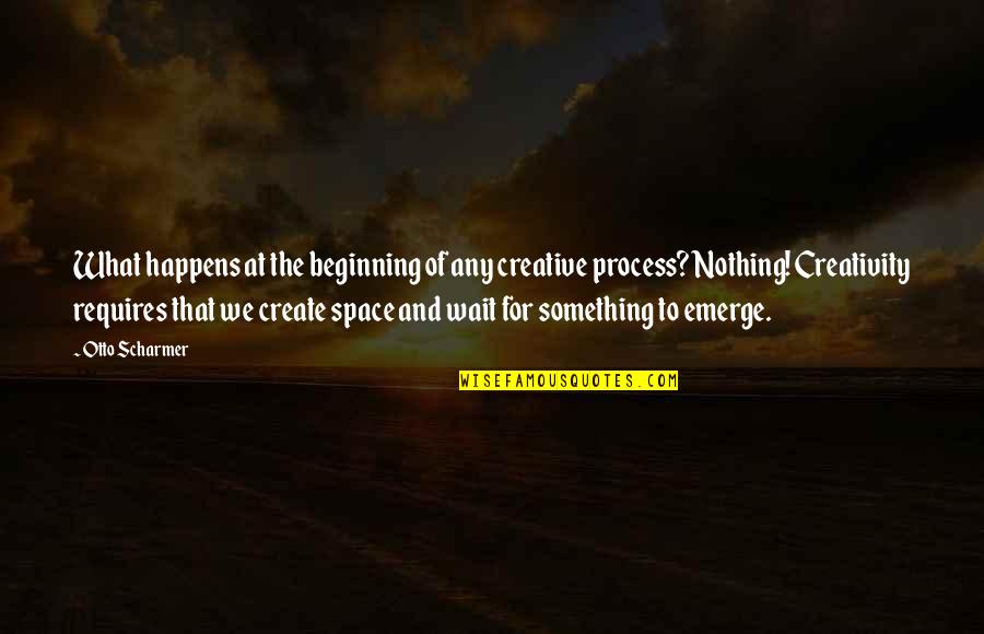 The Beginning Of Something Quotes By Otto Scharmer: What happens at the beginning of any creative