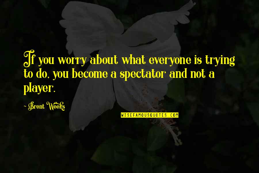 The Beginning Of The Rest Of Our Lives Quotes By Brent Weeks: If you worry about what everyone is trying