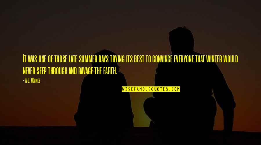 The Best Days Quotes By A.J. Waines: It was one of those late summer days