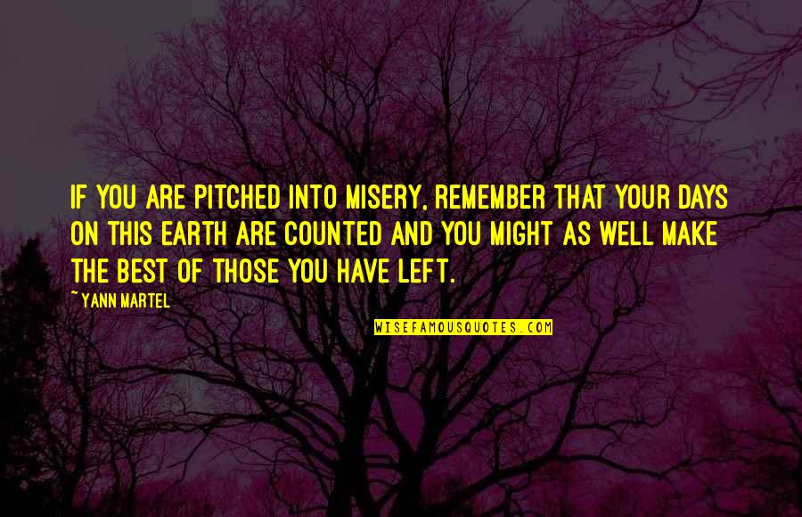 The Best Days Quotes By Yann Martel: If you are pitched into misery, remember that