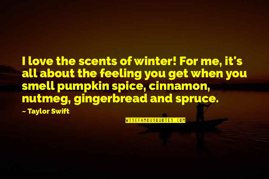 The Best Feeling Love Quotes By Taylor Swift: I love the scents of winter! For me,