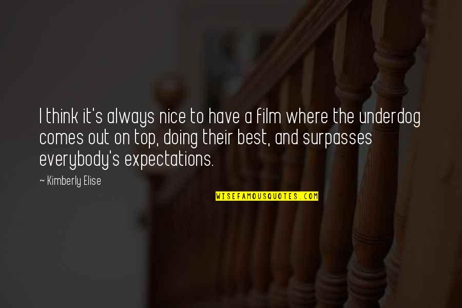 The Best Film Quotes By Kimberly Elise: I think it's always nice to have a