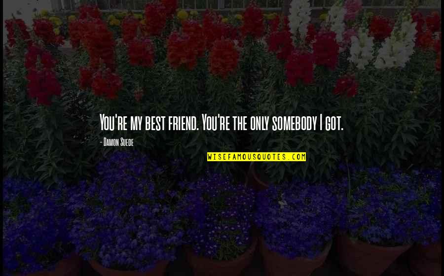 The Best Friend You Love Quotes By Damon Suede: You're my best friend. You're the only somebody