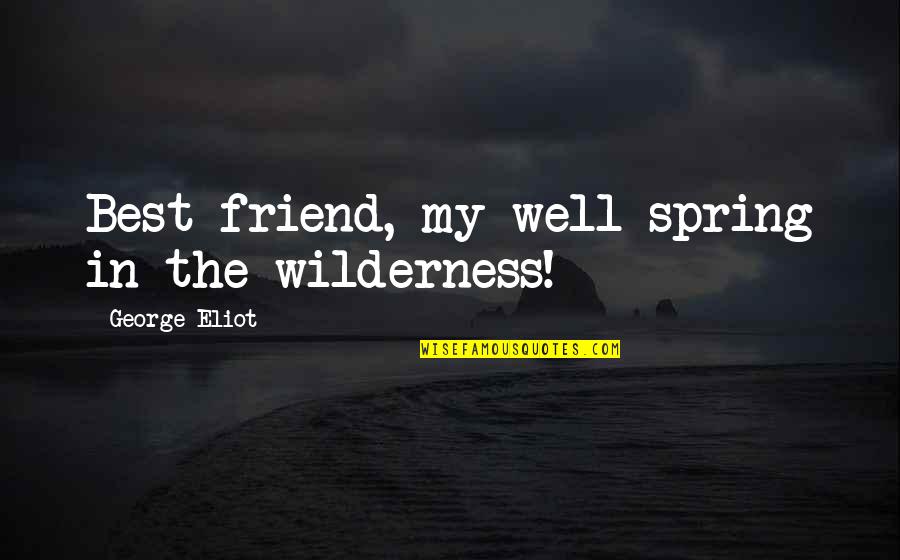 The Best Friends Quotes By George Eliot: Best friend, my well-spring in the wilderness!