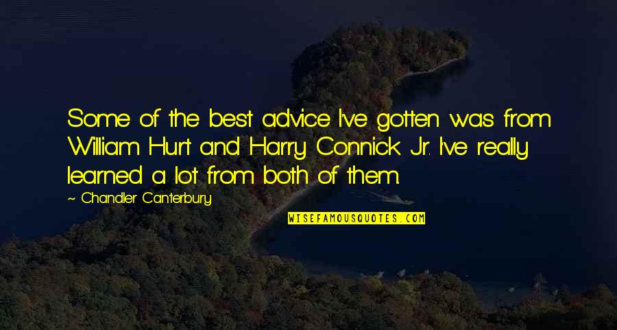 The Best Hurt Quotes By Chandler Canterbury: Some of the best advice I've gotten was