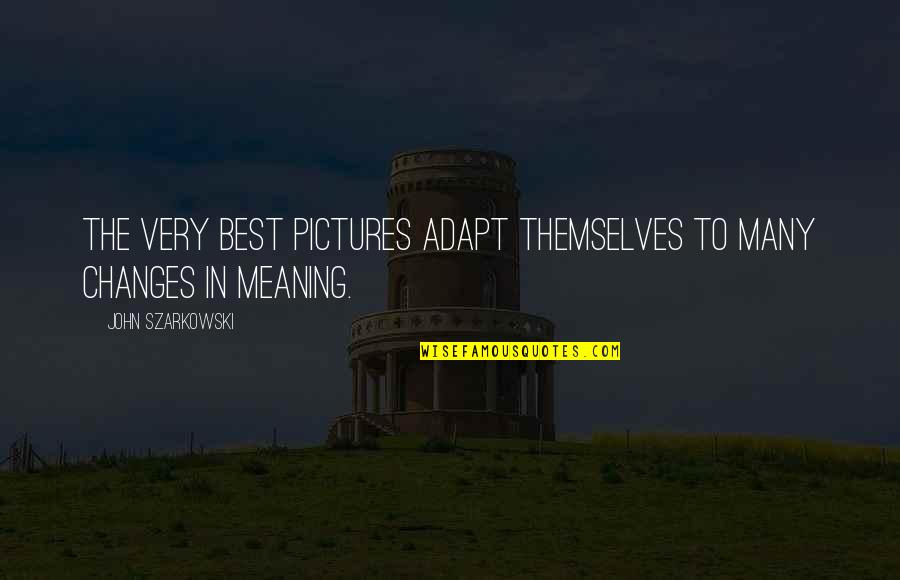 The Best Meaning Quotes By John Szarkowski: The very best pictures adapt themselves to many