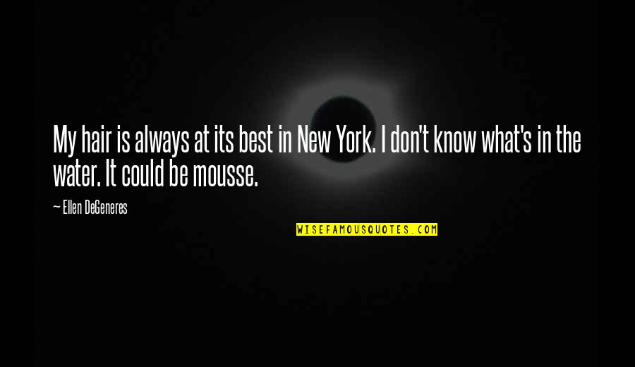 The Best New York Quotes By Ellen DeGeneres: My hair is always at its best in The Best New York Quotes By Ellen DeGeneres: My hair is always at its best in