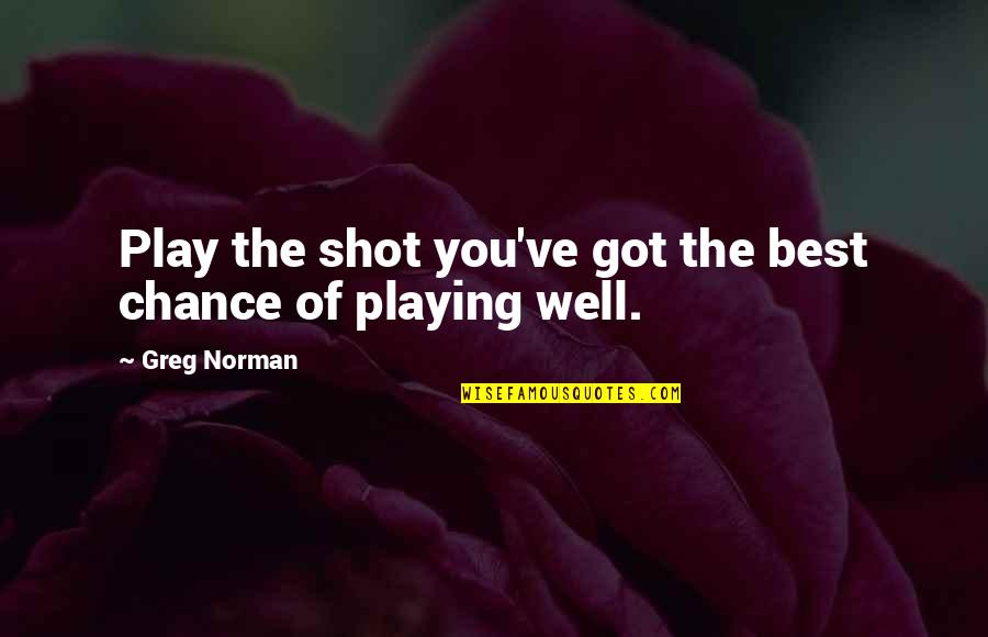 The Best Of You Quotes By Greg Norman: Play the shot you've got the best chance