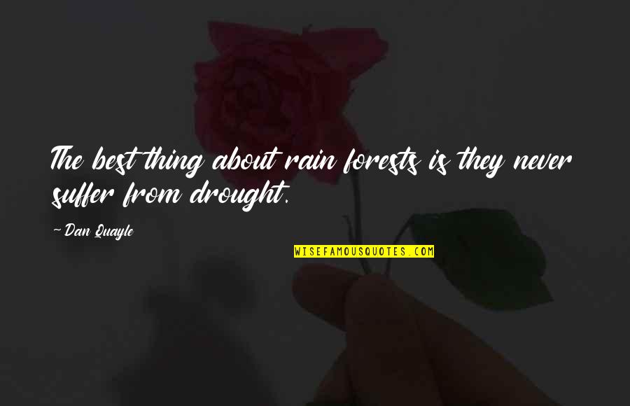 The Best Rain Quotes By Dan Quayle: The best thing about rain forests is they
