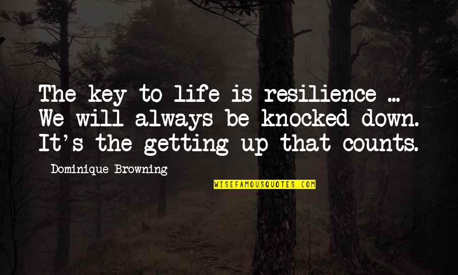 The Best Resilience Quotes By Dominique Browning: The key to life is resilience ... We The Best Resilience Quotes By Dominique Browning: The key to life is resilience ... We
