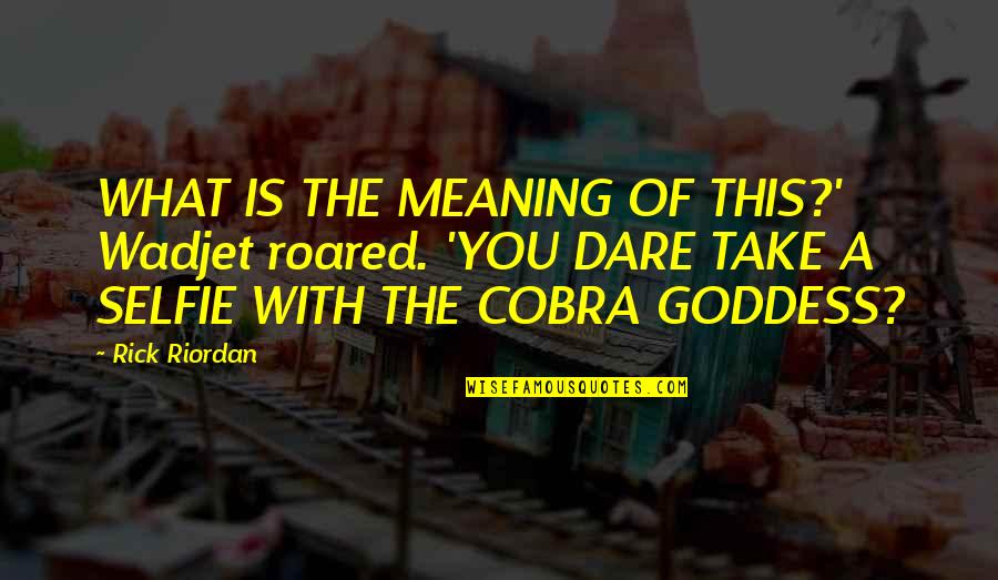 The Best Selfie Quotes By Rick Riordan: WHAT IS THE MEANING OF THIS?' Wadjet roared. The Best Selfie Quotes By Rick Riordan: WHAT IS THE MEANING OF THIS?' Wadjet roared.