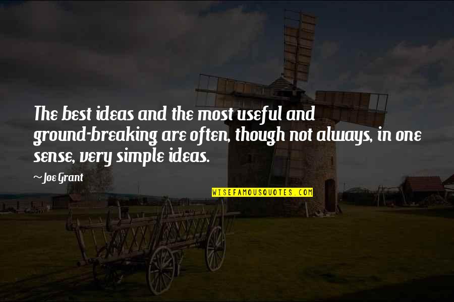 The Best Simple Quotes By Joe Grant: The best ideas and the most useful and