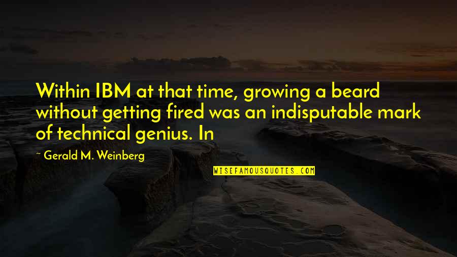 The Best Technical Quotes By Gerald M. Weinberg: Within IBM at that time, growing a beard