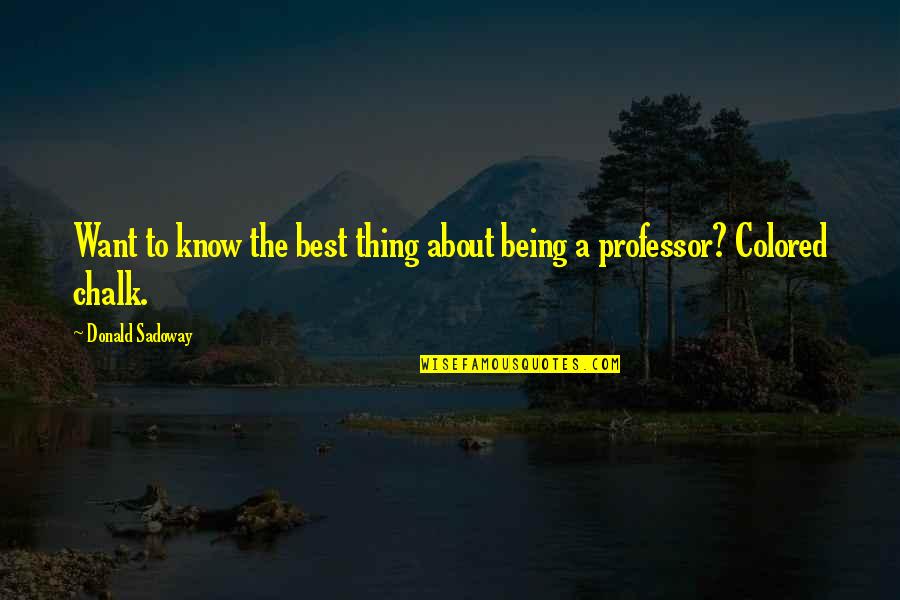 The Best Thing About Quotes By Donald Sadoway: Want to know the best thing about being