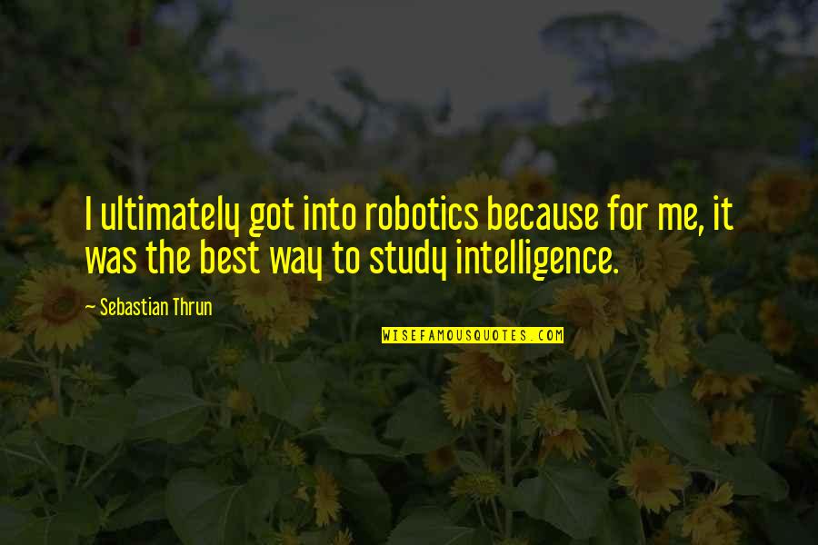 The Best Way Quotes By Sebastian Thrun: I ultimately got into robotics because for me,