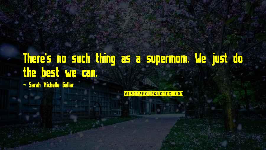 The Best We Can Quotes By Sarah Michelle Gellar: There's no such thing as a supermom. We