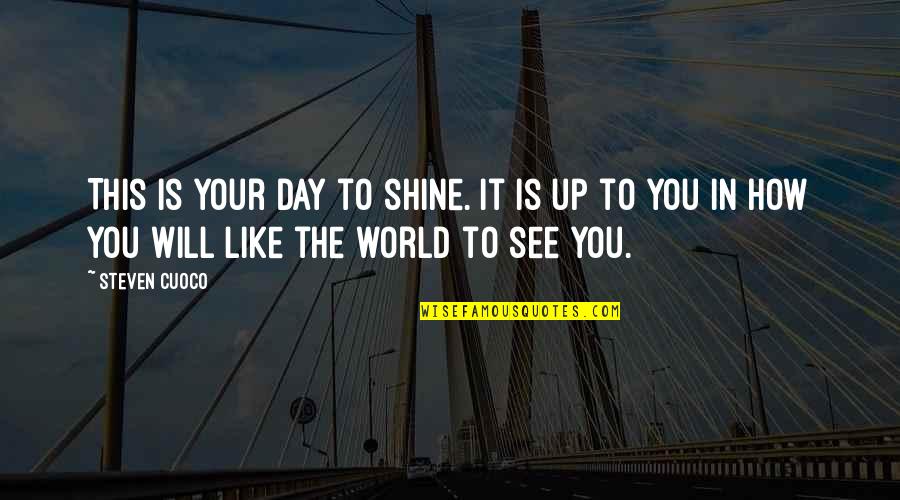 The Best Words Quotes By Steven Cuoco: This is your day to shine. It is